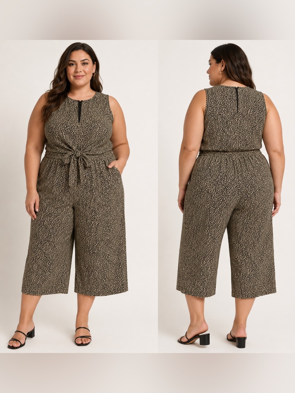 London Times animal print summer jumpsuit Size 14 (W159)